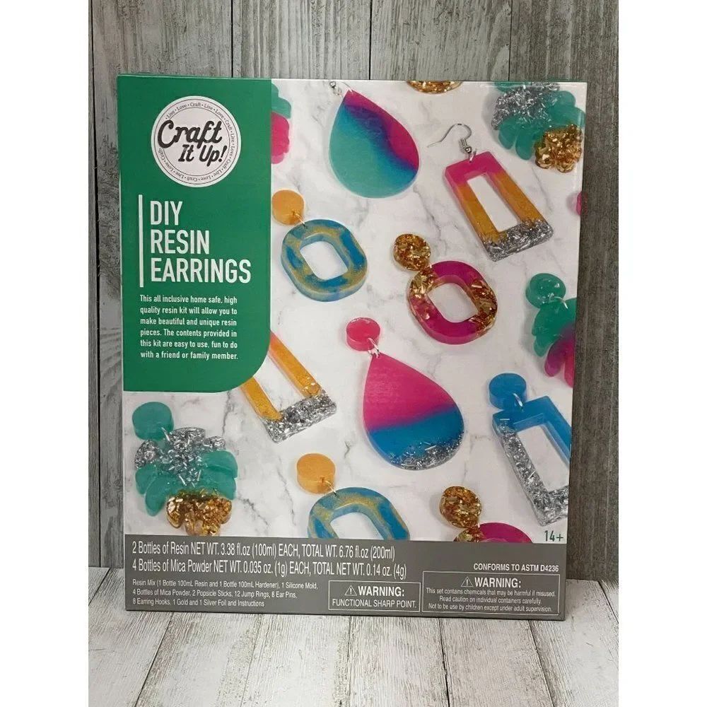 Creative Kids Craft It Up UV Resin Earring Making Kit NEW NIP